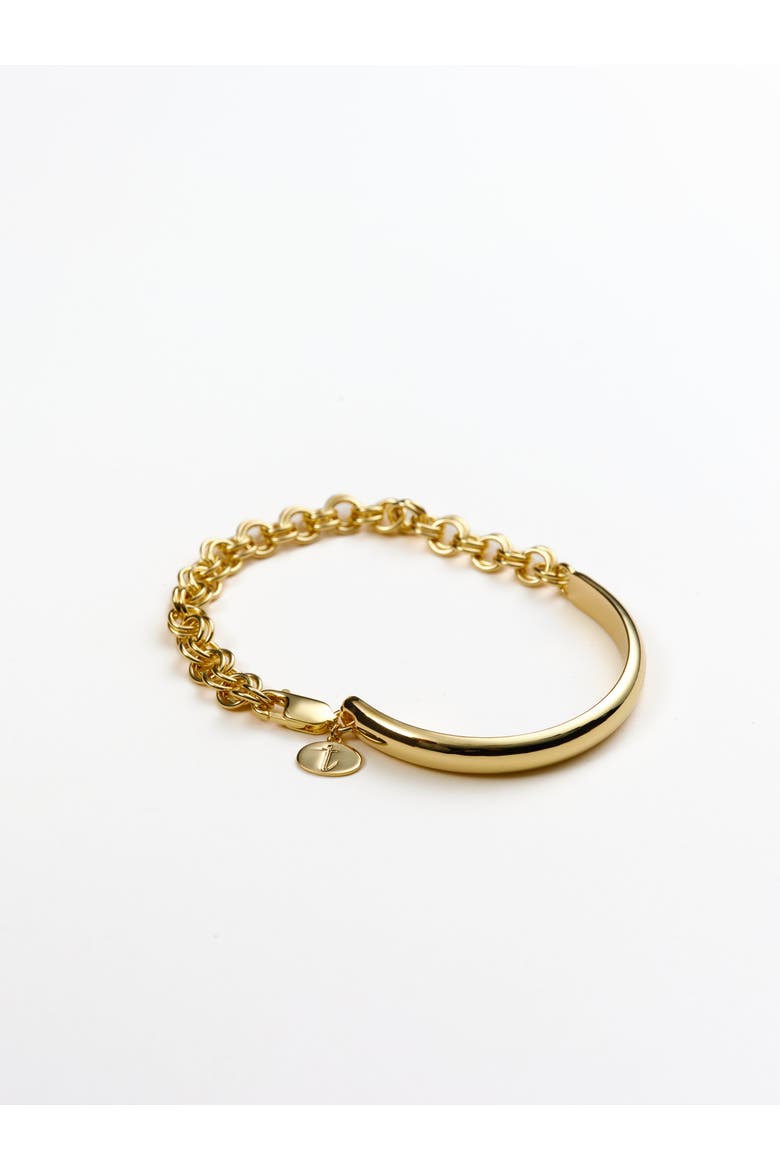Noah Solid & Link Bracelet, Main, color, Recycled Gold Vermeil
