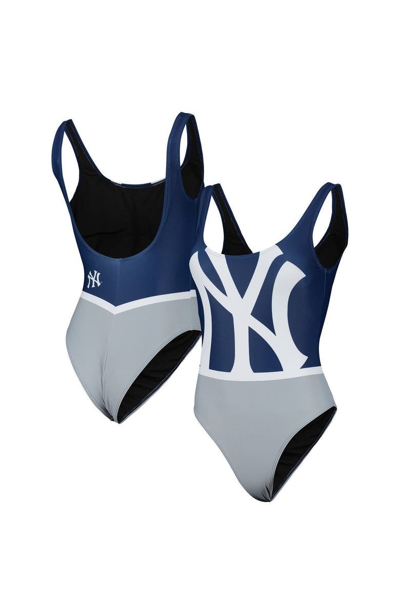 FOCO Women's FOCO Navy New York Yankees Team One-Piece Bathing Suit, Main, color, 