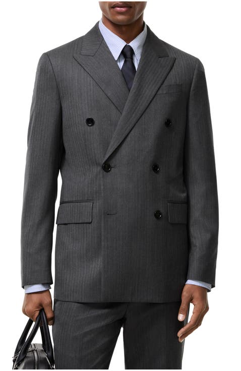 Herringbone Wool Tailored Jacket