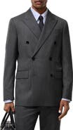 Burberry Herringbone Wool Tailored Jacket