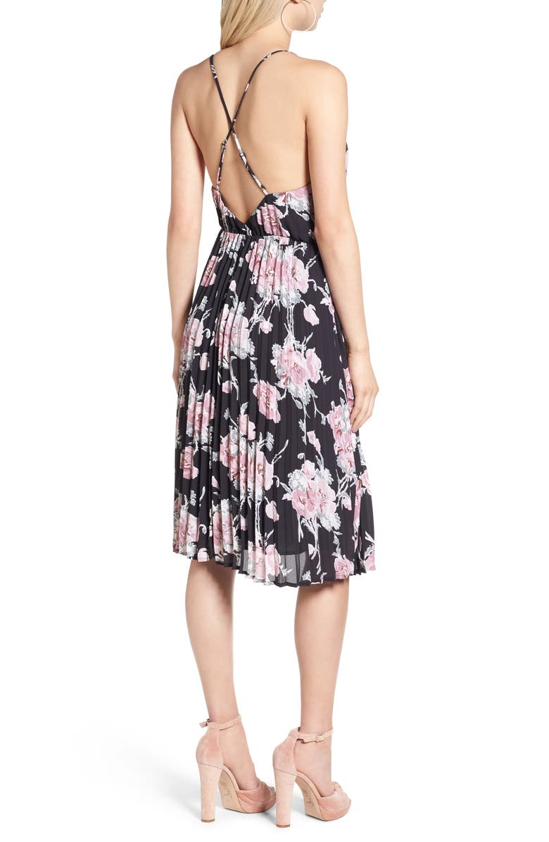 Leith Surplice Floral Print Midi Dress, Alternate, color,