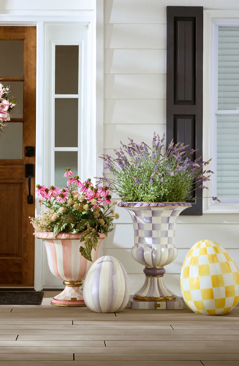 MACKENZIE CHILDS Sunshine Check Large Egg, Alternate, color, Yellow