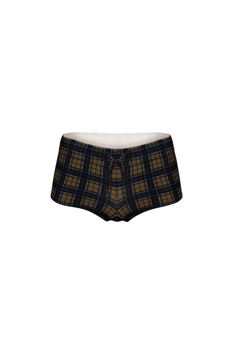 Tankini Bottom, Alternate, color, Dark Green Plaid