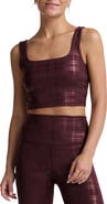 Beyond Yoga Beyond the Studio Plaid Metallic Crop Tank