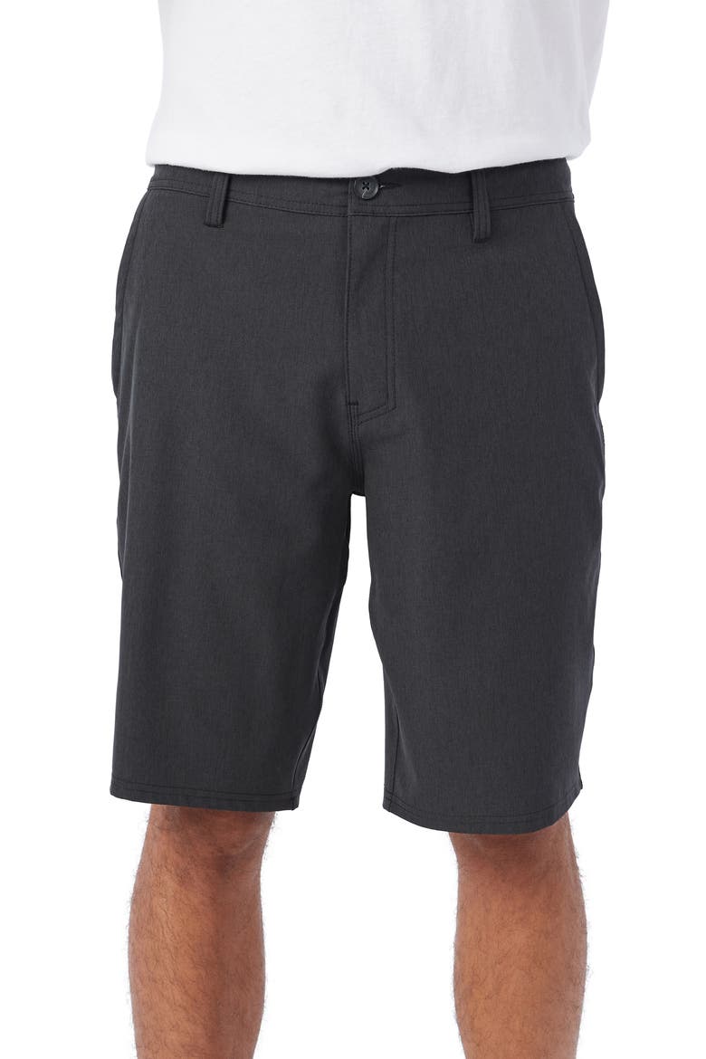 Reserve Heather Hybrid Shorts, Main, color, BLACK