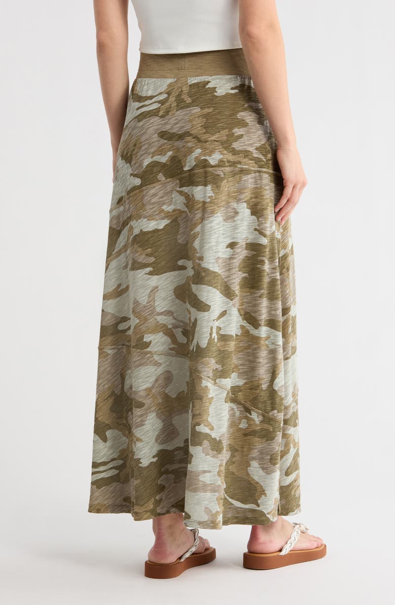 ATM Anthony Thomas Melillo Camo Print Cotton Maxi Skirt, Alternate, color, Faded Army / Multi