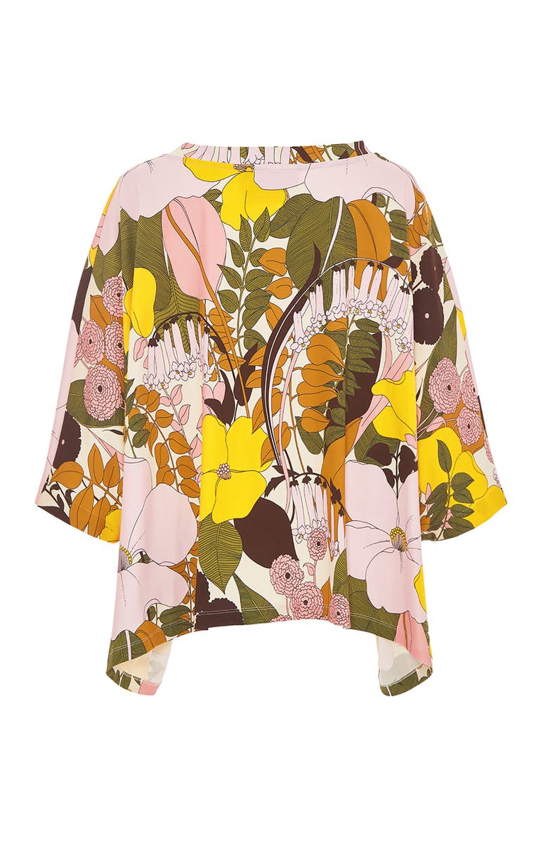 La DoubleJ Meditation Poncho Big Flower Rose Pink, Alternate, color, Big Flower Rose Pink