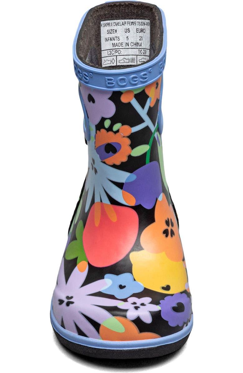 Bogs Kids' Skipper II Waterproof Rain Boot, Alternate, color, Black Multi