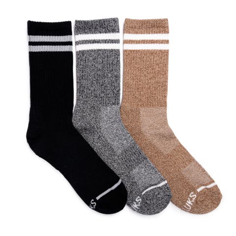 Men's 3 Pair Pack Sporty Crew Cotton Socks