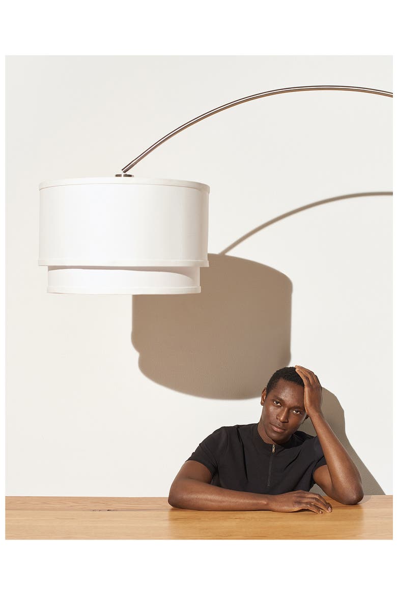 Mason 81" LED Arc Floor Lamp with Heavy-Weighted Marble Base, Alternate, color, SATIN NICKEL
