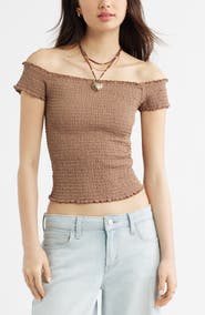 BP. Off the Shoulder Smocked Top