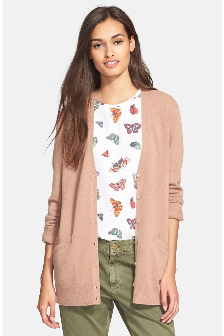'Bethel' Wool & Cashmere Cardigan, Main, color, CAMEL