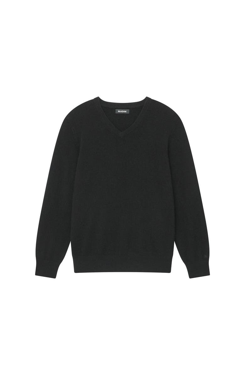 NAADAM The Original Cashmere V-Neck Sweater, Alternate, color, Black