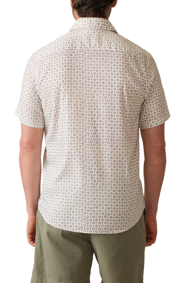 Faherty Movement Monterrey Short Sleeve Button-Up Shirt, Alternate, color, Stony Beach Diamond