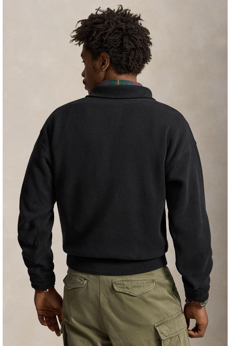 Sueded Heritage Rib Knit Sweatshirt, Alternate, color, BLACK