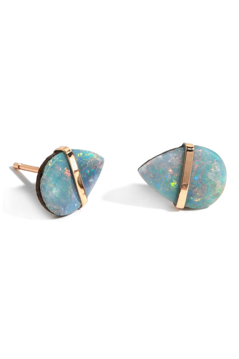 Semiprecious Stone Stud Earrings, Main, color, YELLOW GOLD