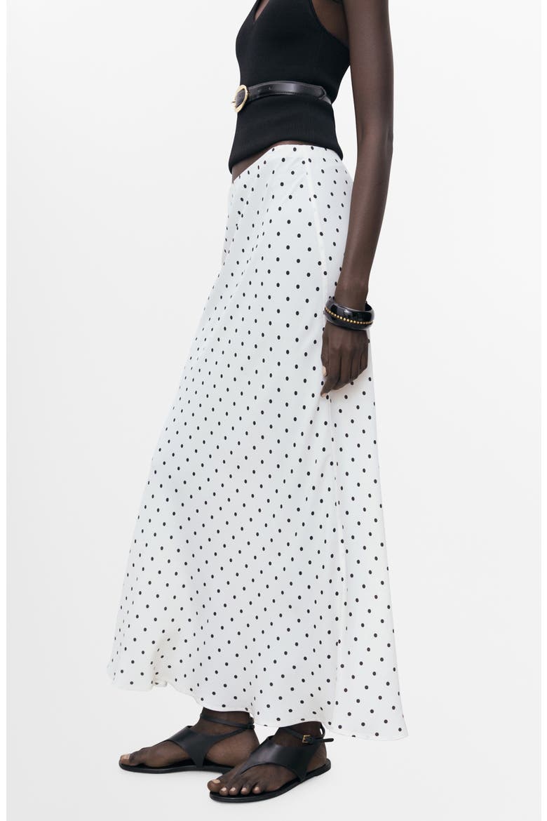 Polka Dot Maxi Skirt, Main, color, OFF WHITE