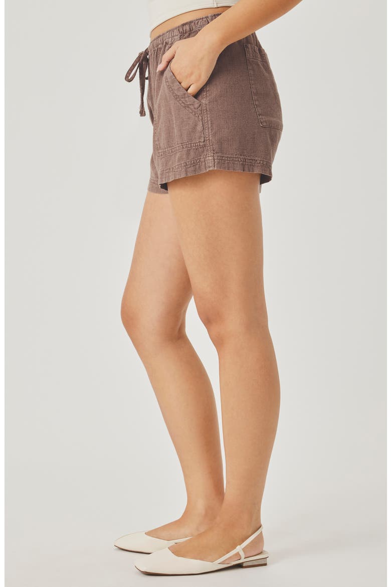 Rosalie Tie Waist Shorts, Alternate, color, WICKER BROWN