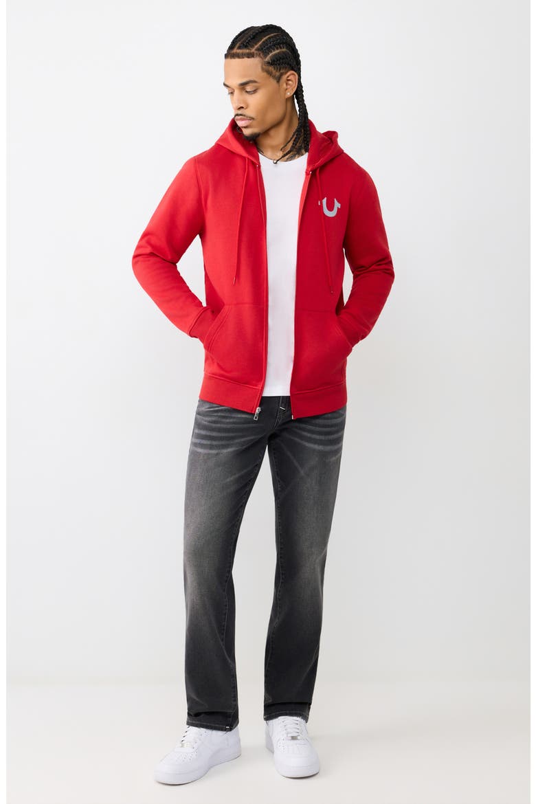 Wreath Buddha Zip Hoodie, Alternate, color, TRV RED