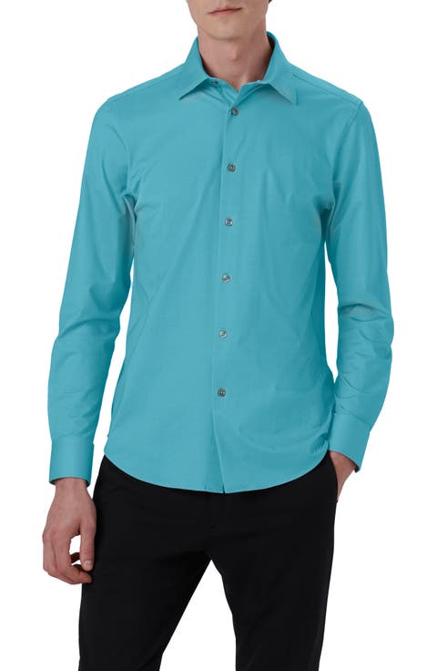 James OoohCotton® Trim Fit Stripe Button-Up Shirt