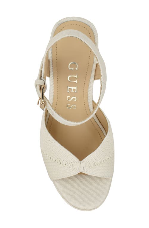 Guess Saylin Ankle Strap Platform Sandal In Ivory