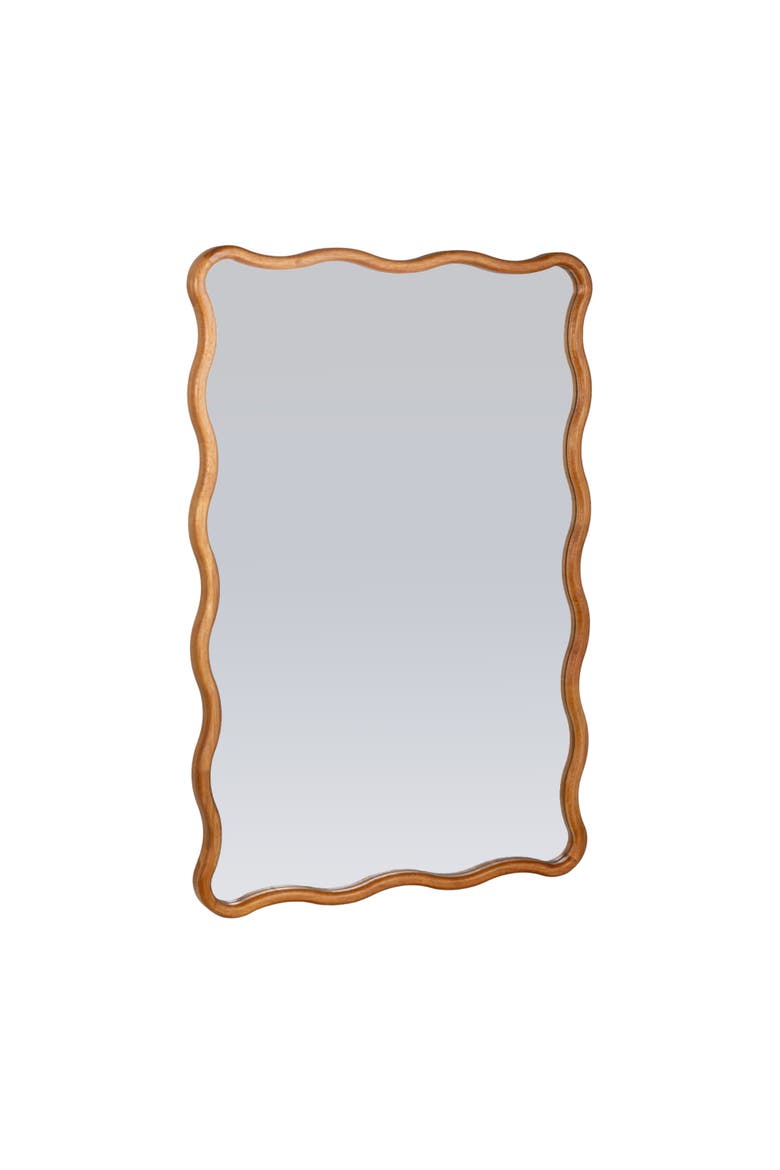Wavy Mirror with Scalloped Frame, Main, color, Natural