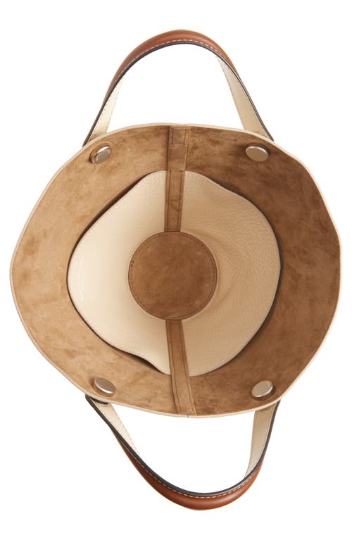 Maison Margiela Small Dress-age Leather Tote In Amande/cehestnut/amande