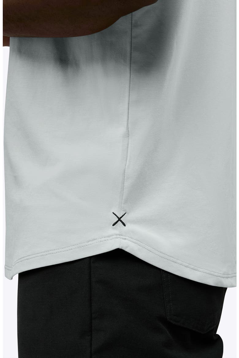 AO Curved Hem Short Sleeve Henley, Alternate, color, METAL