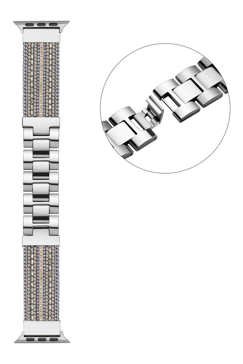 Beaded Apple Watch® Bracelet Watchband, Alternate, color, SILVER