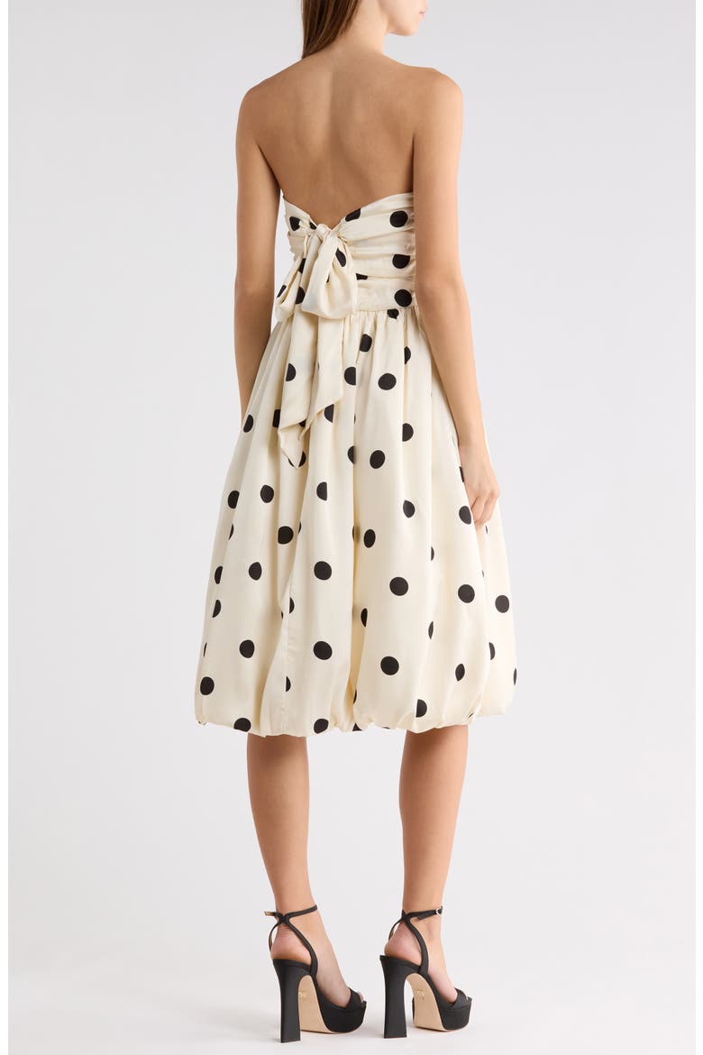 Nadine Strapless Bubble Hem Dress, Alternate, color, IVORY/ BLACK