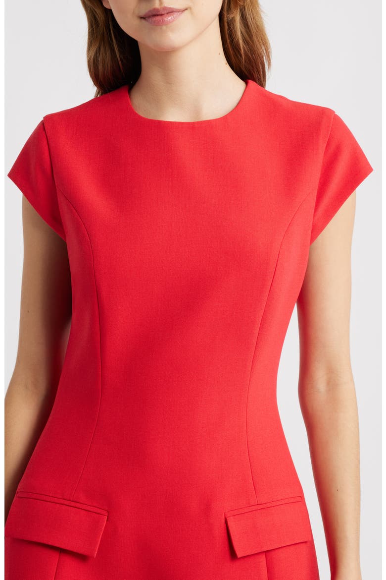 Marie Cap Sleeve Minidress, Alternate, color, RED