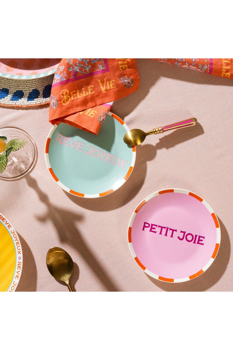 Petit Porcelain Plate 2 Pcs Set, Alternate, color, Green-Pink
