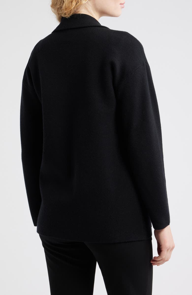 AK ANNE KLEIN Open Front Knit Blazer, Alternate, color, Anne Black