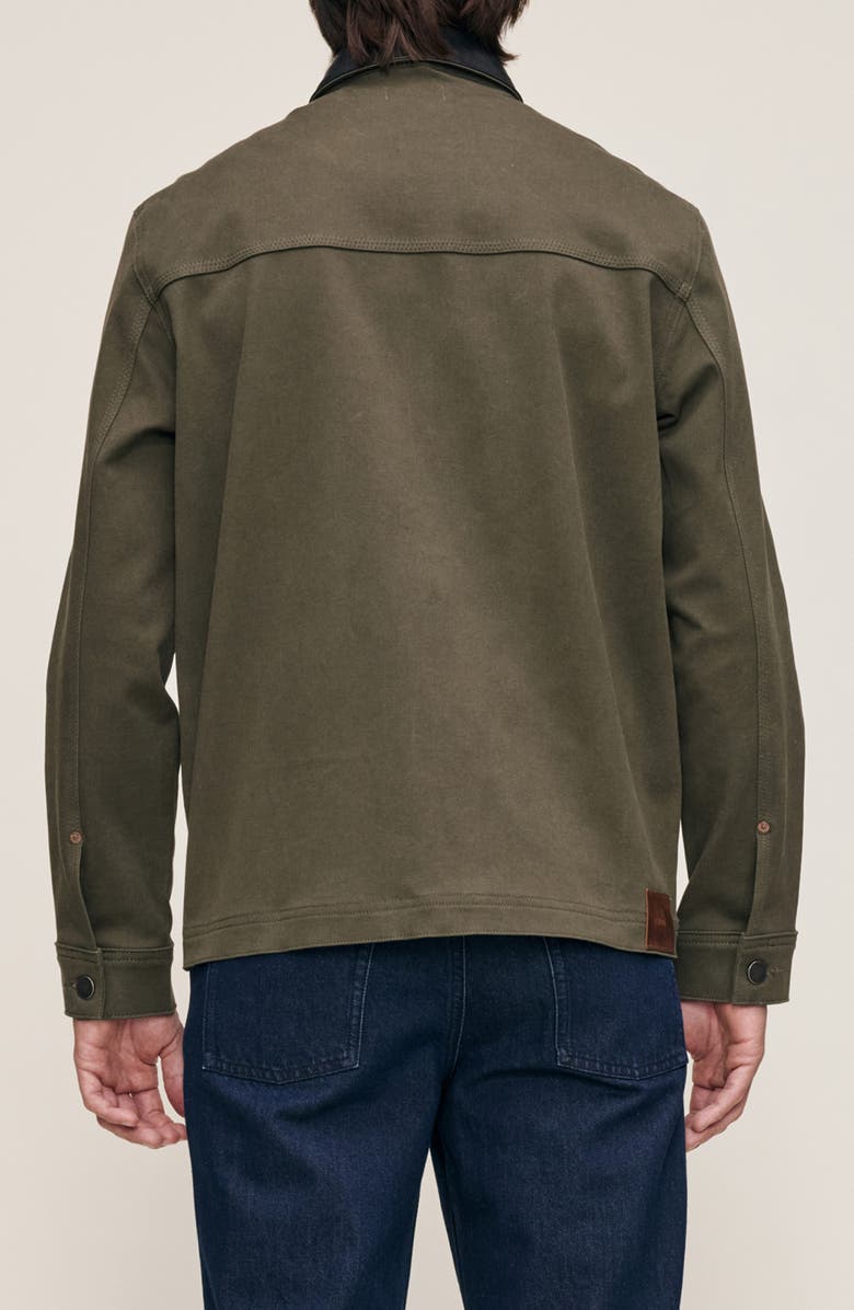 DL1961 Sean Leather Collar Shirt Jacket, Alternate, color, Military Green