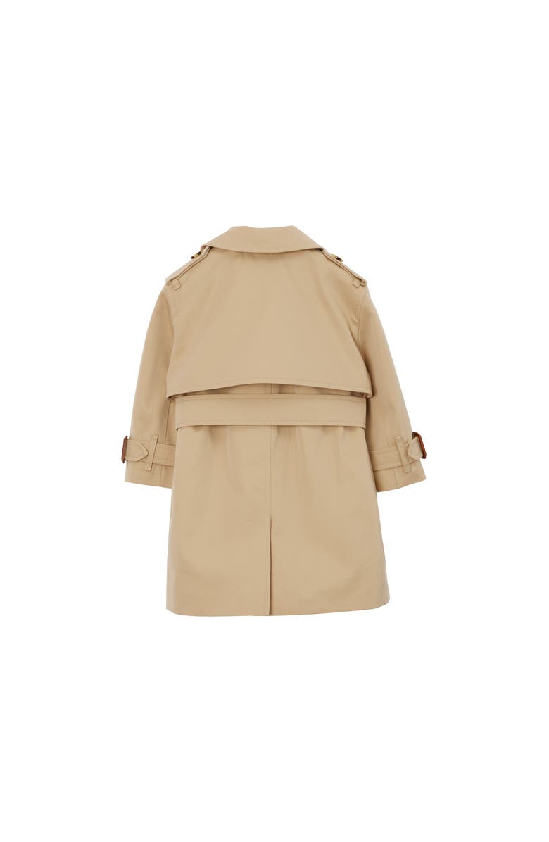 Burberry Gabardine Trench Coat, Alternate, color, Honey