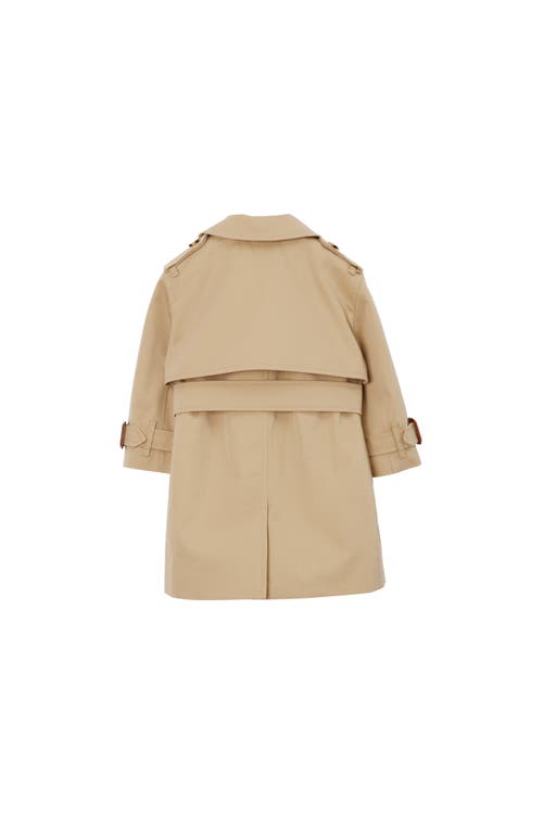 Burberry Belted Gabardine Trench Coat In Honey