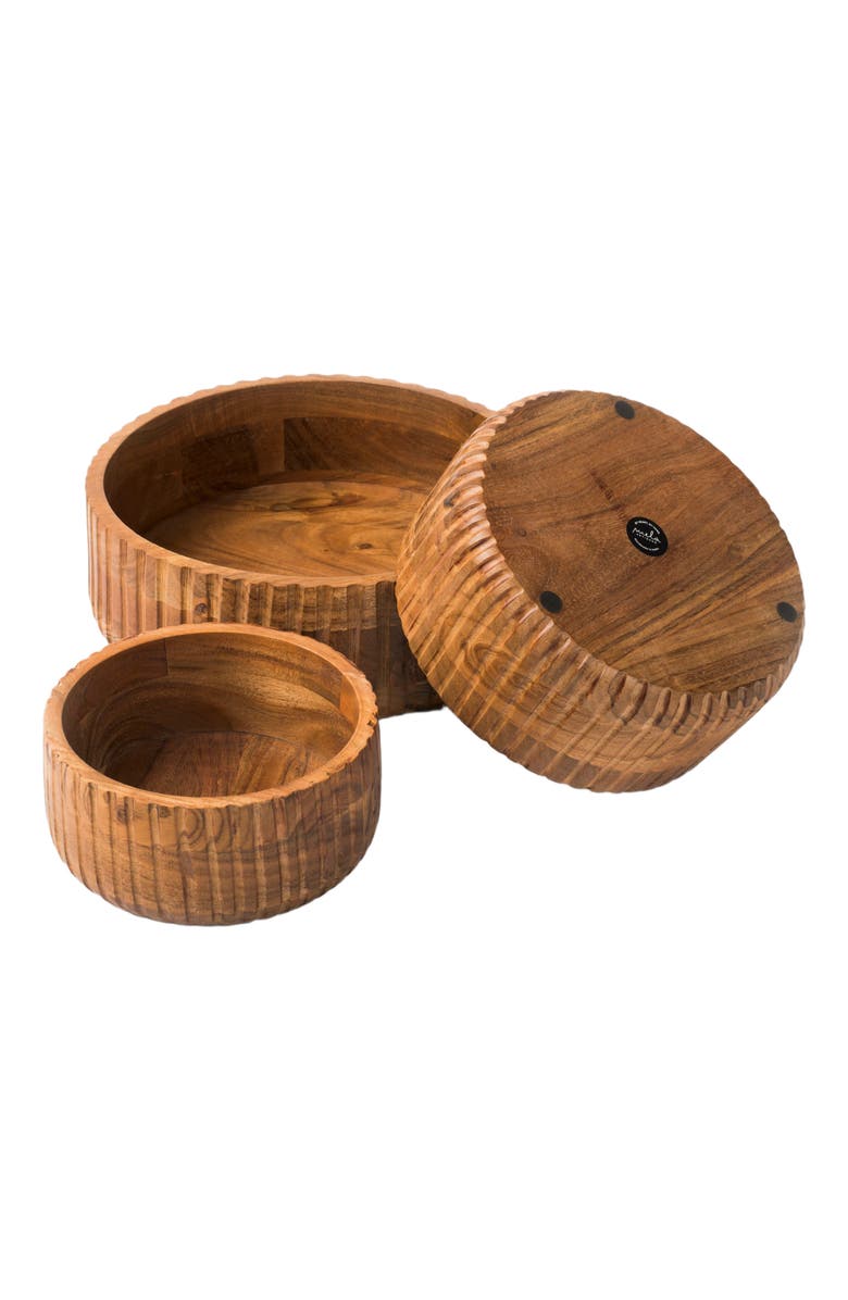 Mela Artisans Etta Acacia Wood Bowls, Alternate, color, Brown
