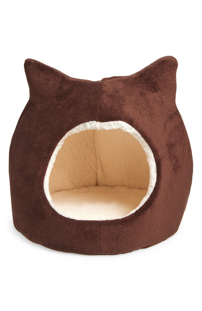 Precious Tails Details Cat Cave Fleece Lined Pet Bed, Main, color, 
