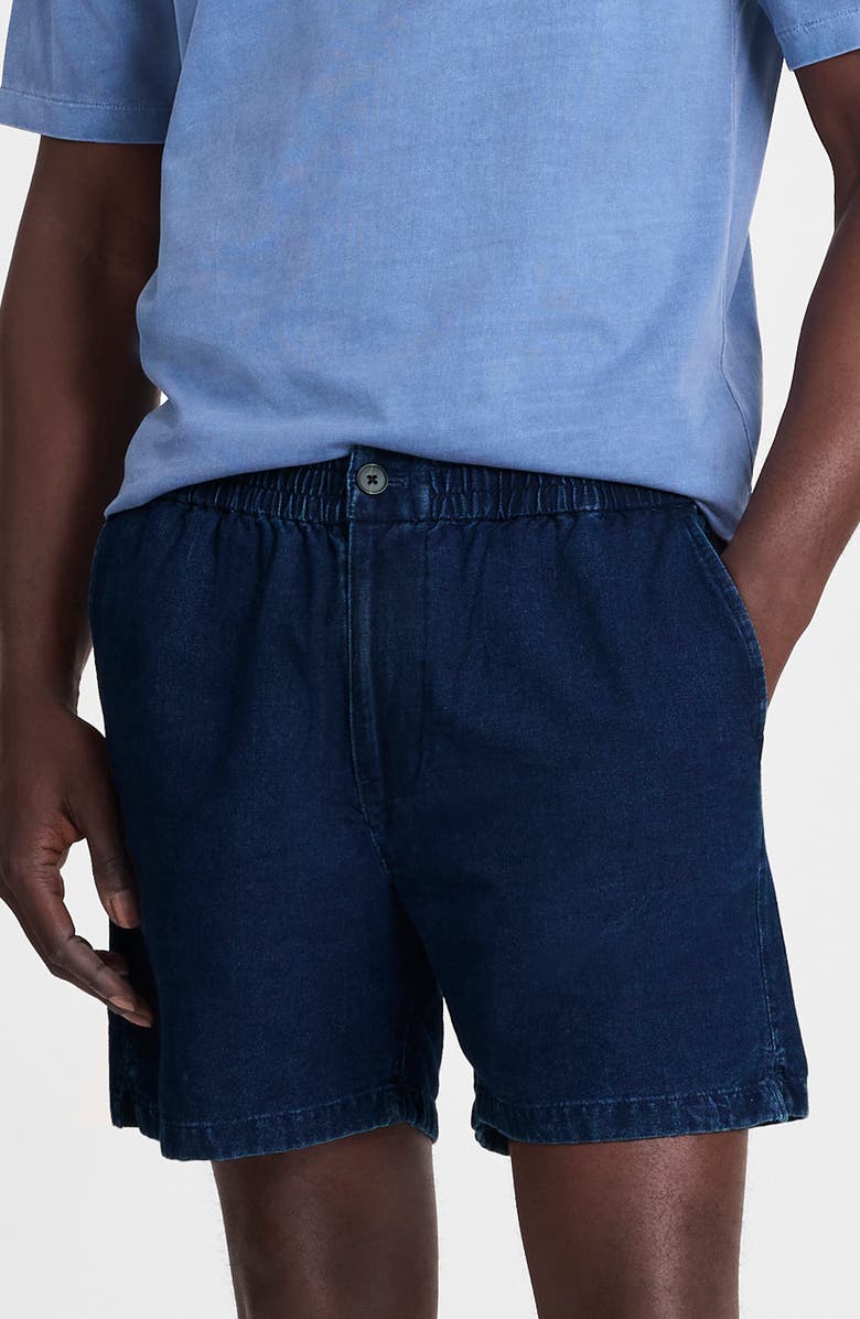 Madewell Indigo Dyed Everywear Shorts, Main, color, Dark Indigo