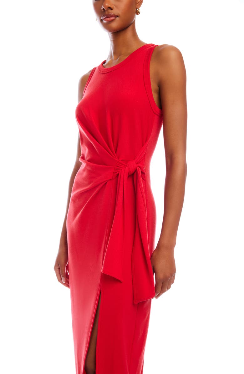 FIFTEEN TWENTY Maddie Side Knot Midi Dress, Alternate, color, Cherry