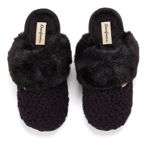 Dearfoams Courtney Knit Scuff Slipper In Black