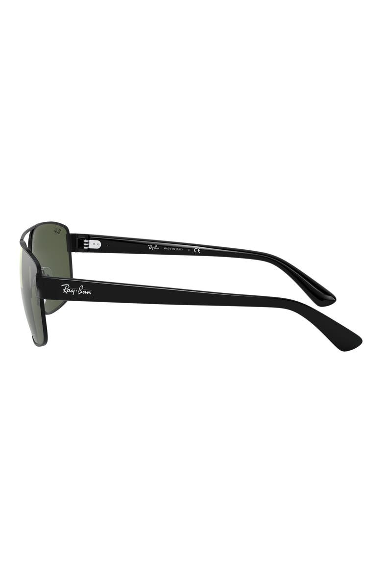60mm Navigator Sunglasses, Alternate, color, BLACK/ GREEN