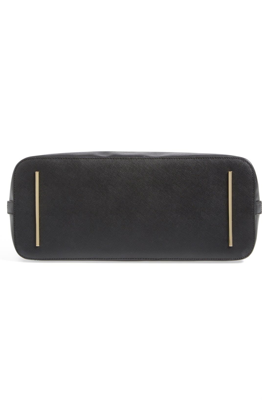 'Robinson' Leather Dome Satchel, Alternate, color, BLACK
