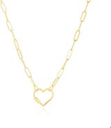The Lovery Fine Jewelry Carabiner Heart Charm Holder Necklace