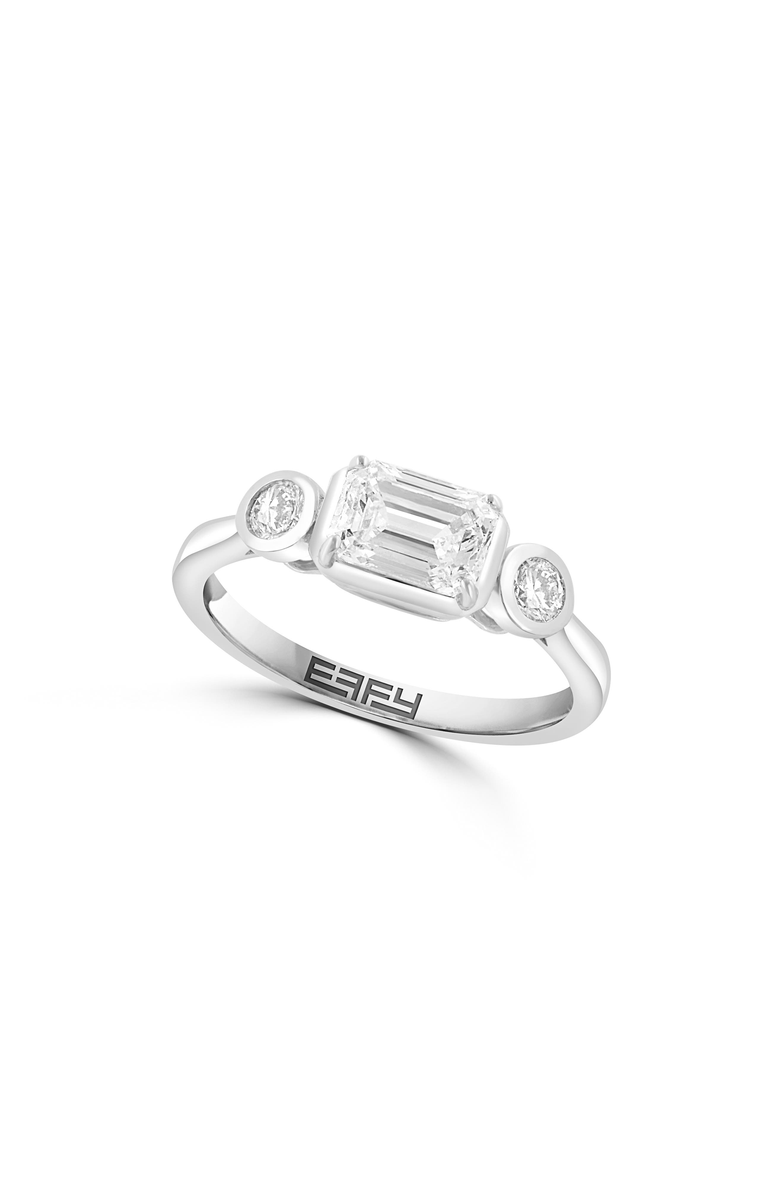 EFFY Sterling Silver Lab Grown Diamond Ring