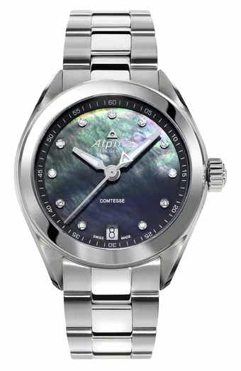 Comtesse Mother-of-Pearl Diamond Bracelet Watch, 34mm