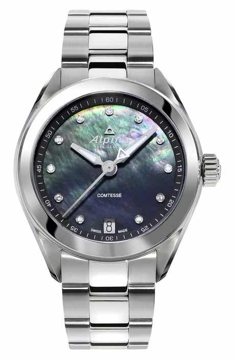 ALPINA Comtesse Mother-of-Pearl Diamond Bracelet Watch, 34mm