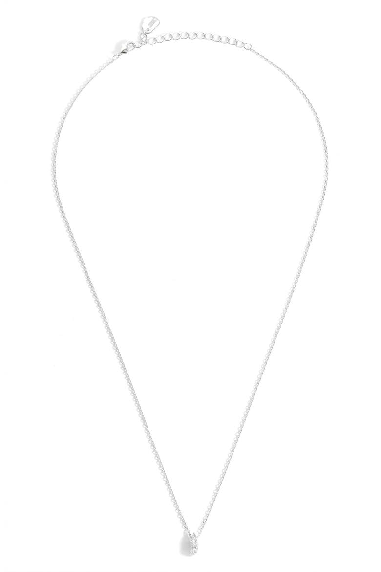 Teardrop Cubic Zirconia Pendant Necklace, Alternate, color, SILVER PLATED