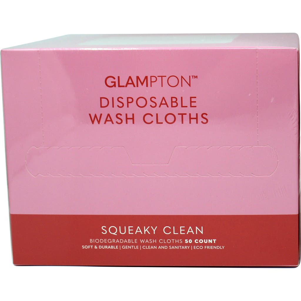 Glampton Squeaky Clean 50-pack Disposable Wash Cloths In Transparent