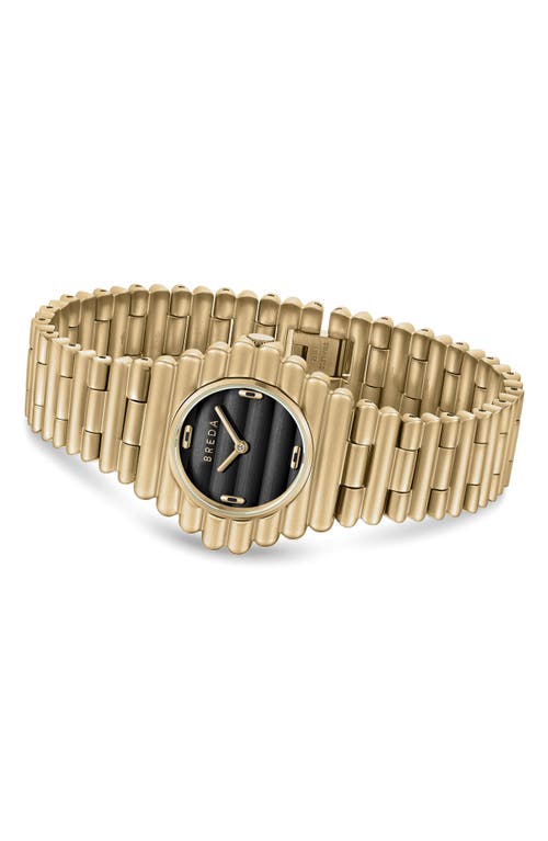 Breda The Coda Midnight Black Bracelet Watch, 32mm In 18k Gold Plated/black
